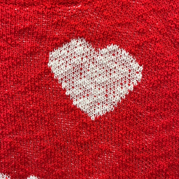 ❤️VALENTINES DAY NEW RED ALL OVER HEART DISTRESSED SWEATER - Picture 12 of 15